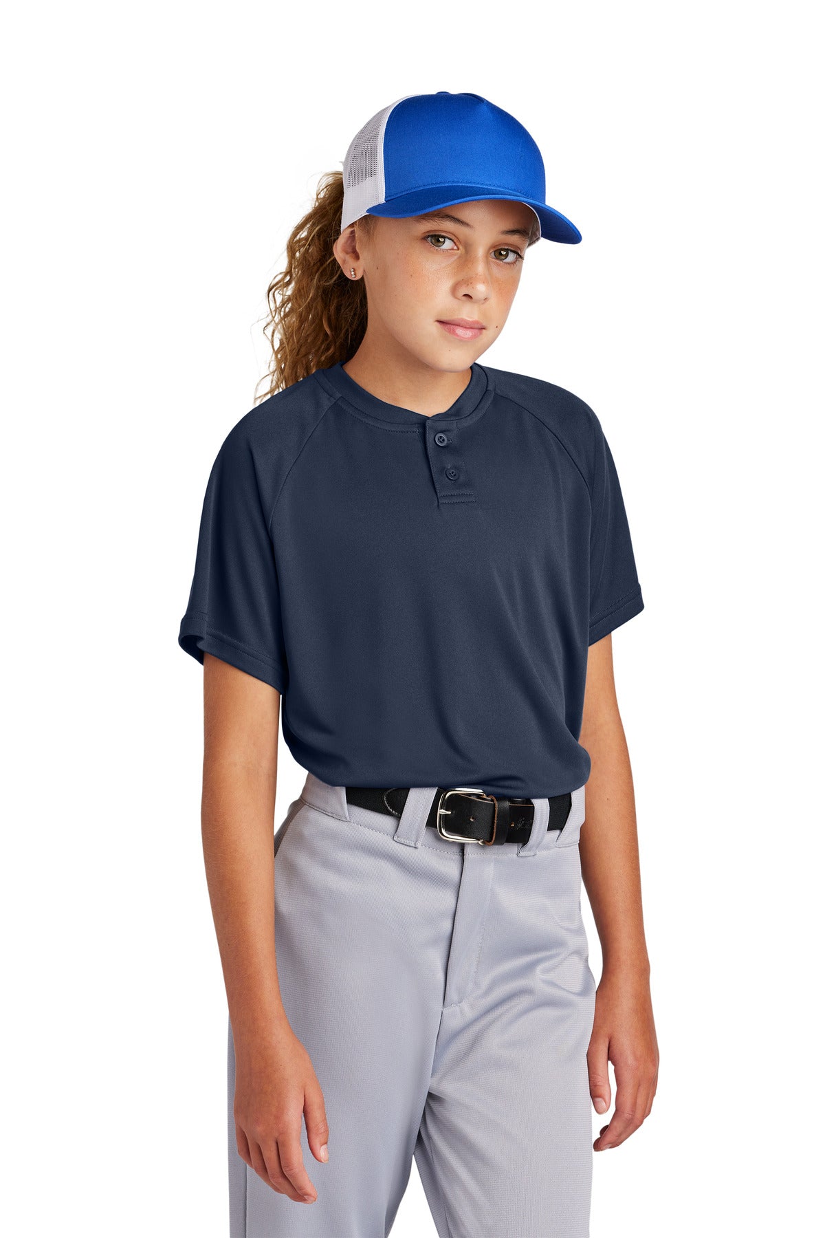 Sport-Tek- Sport-Tek® Youth PosiCharge® Competitor™ 2-Button Henley YST359-Medtech- 11