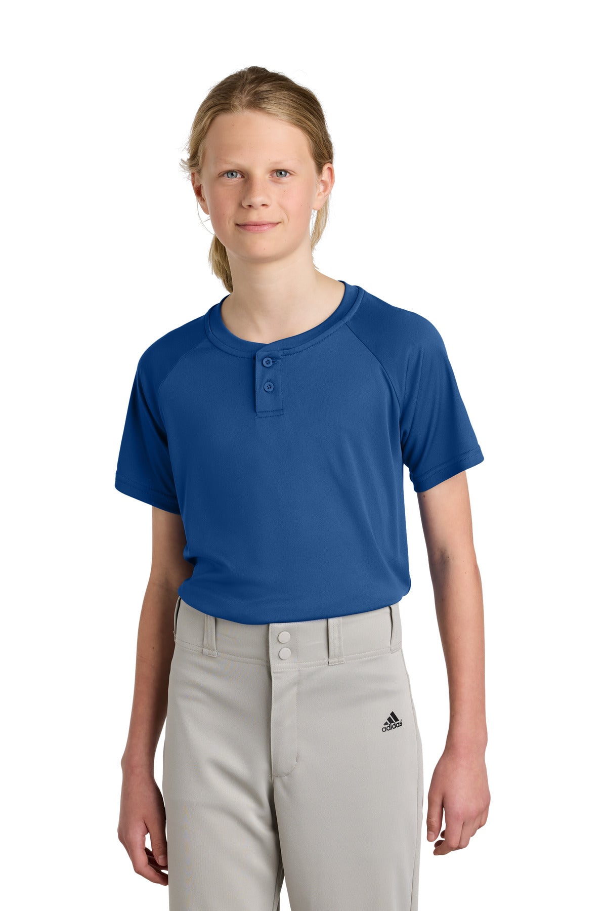 Sport-Tek- Sport-Tek® Youth PosiCharge® Competitor™ 2-Button Henley YST359-Medtech- 10