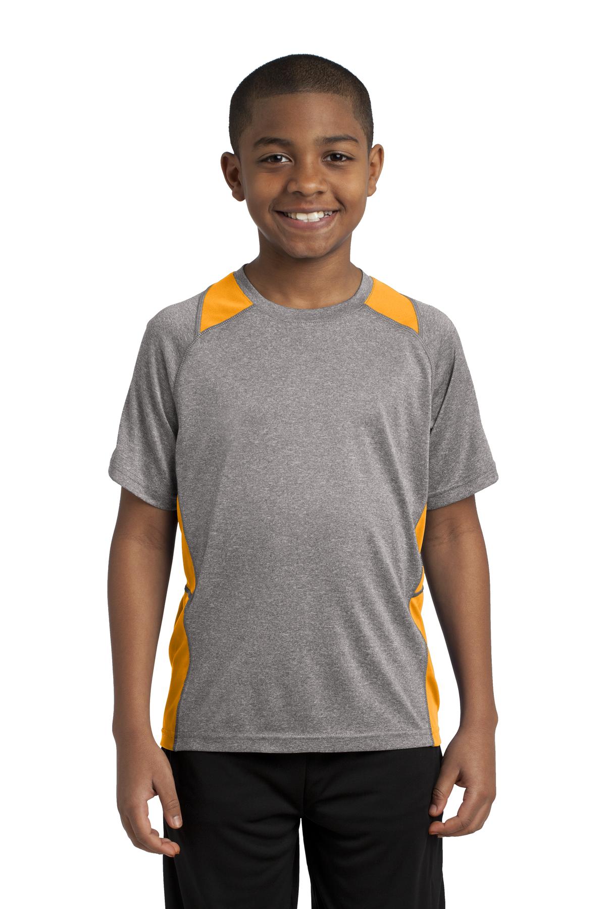 Sport-Tek- Sport-Tek® Youth Heather Colorblock Contender™ Tee. YST361-Medtech- 3