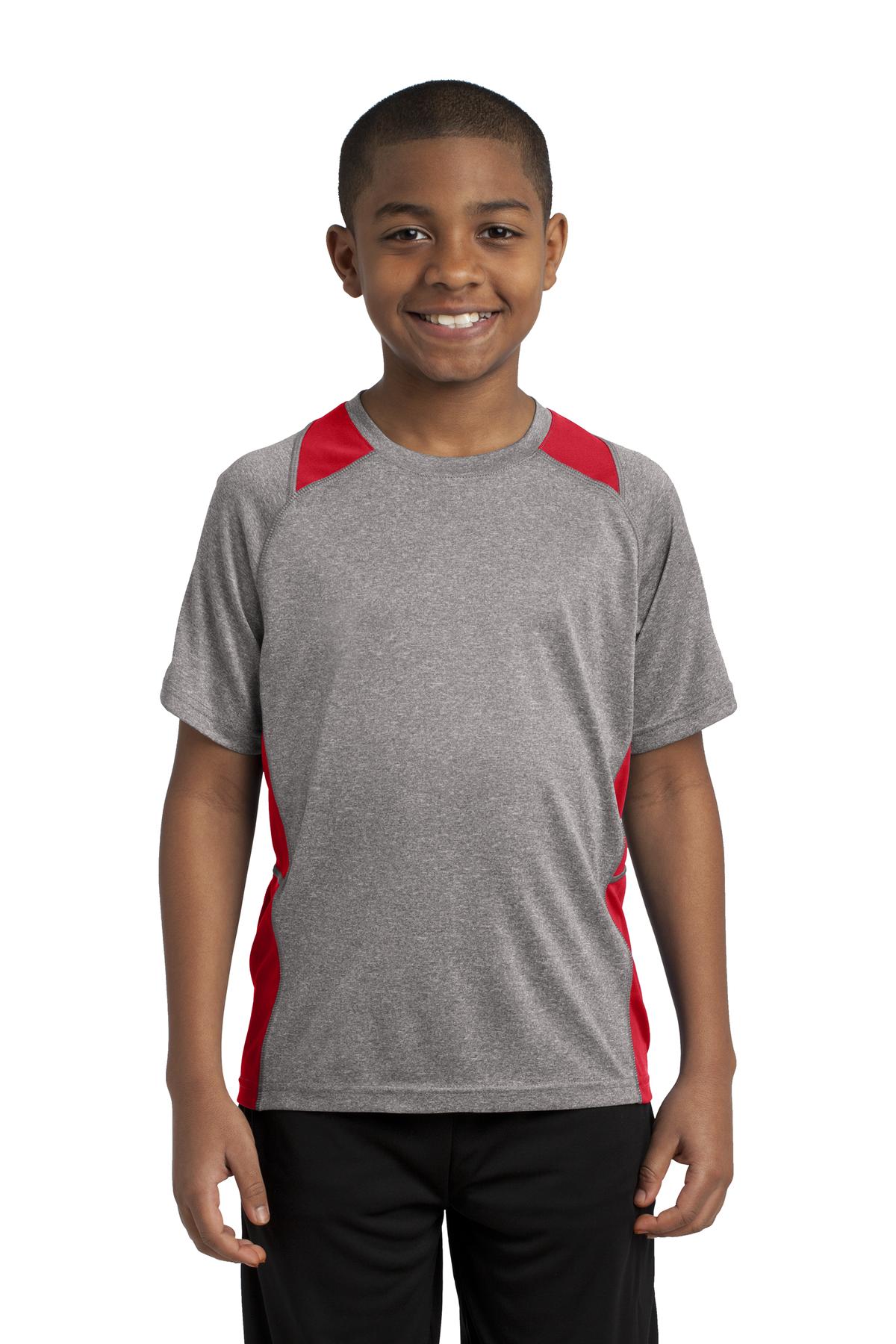 Sport-Tek- Sport-Tek® Youth Heather Colorblock Contender™ Tee. YST361-Medtech- 7