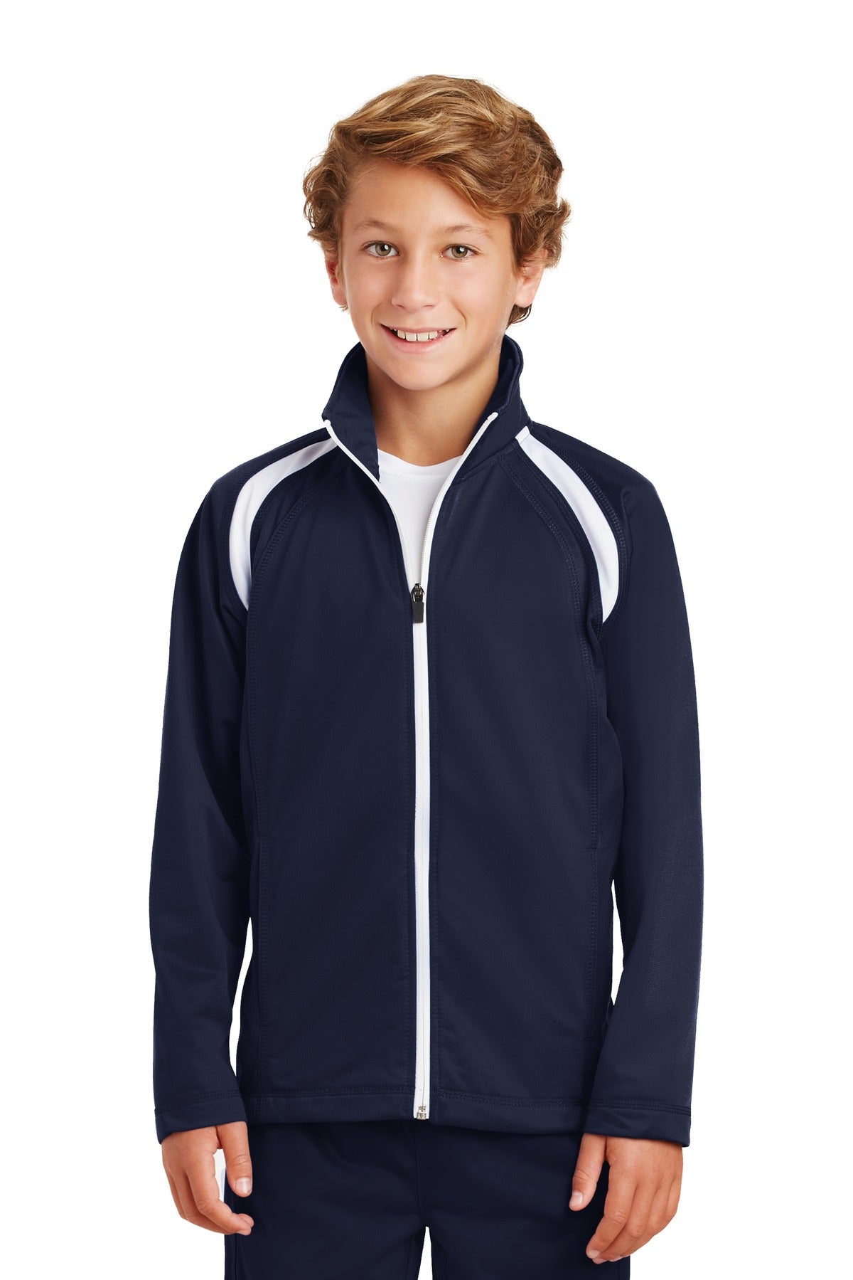 Sport-Tek- Sport-Tek® Youth Tricot Track Jacket. YST90-Medtech- 2