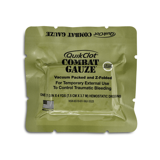 Z-Medica® QuikClot® Combat Gauze™, Z-Fold, X-Ray, 3" x 4yd