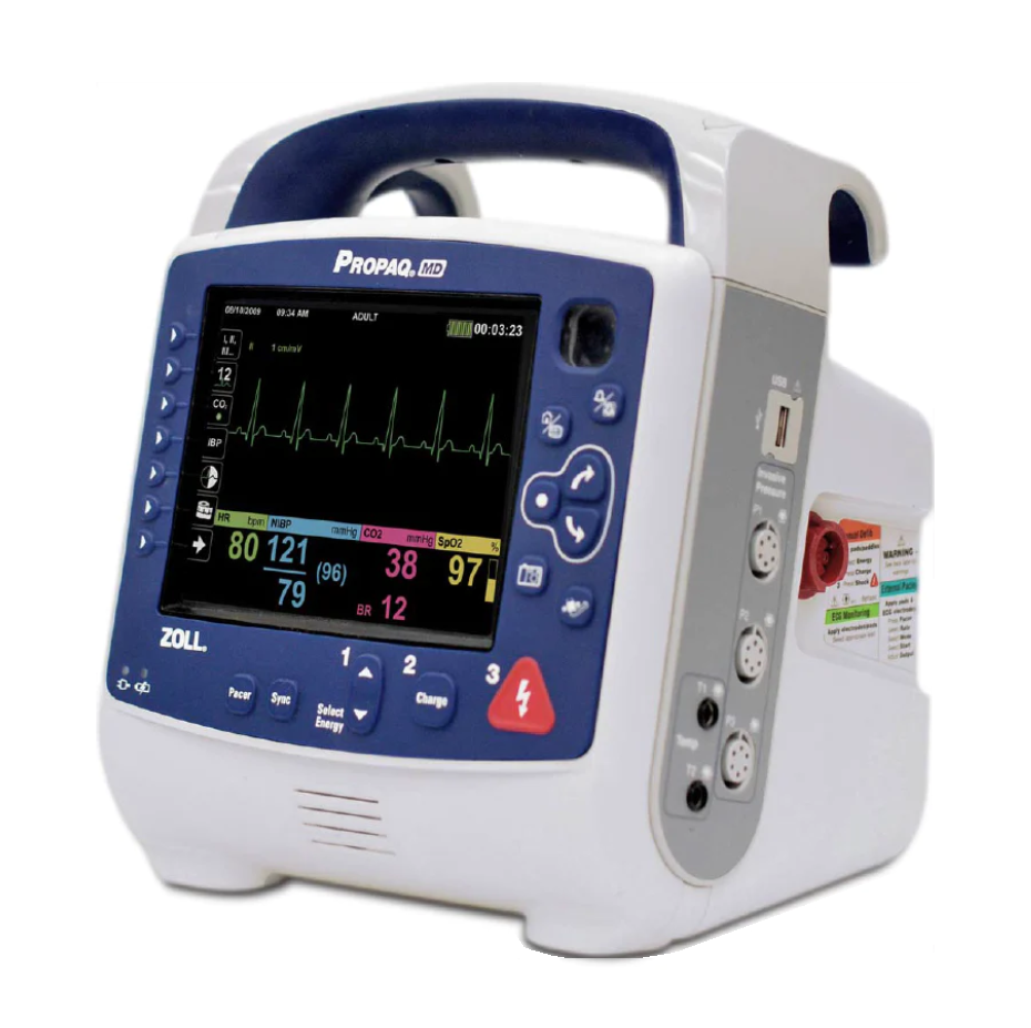 ZOLL Propaq® MD 12-Lead, AED, Pacing, SPO2, NIBP, ETCO2, IBP, TEMP, Bluetooth, Recertified