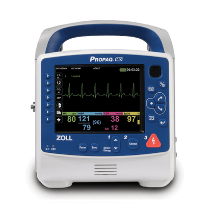 ZOLL Propaq® MD 12-Lead, AED, Pacing, SPO2, NIBP, ETCO2, IBP, TEMP, Bluetooth, Recertified