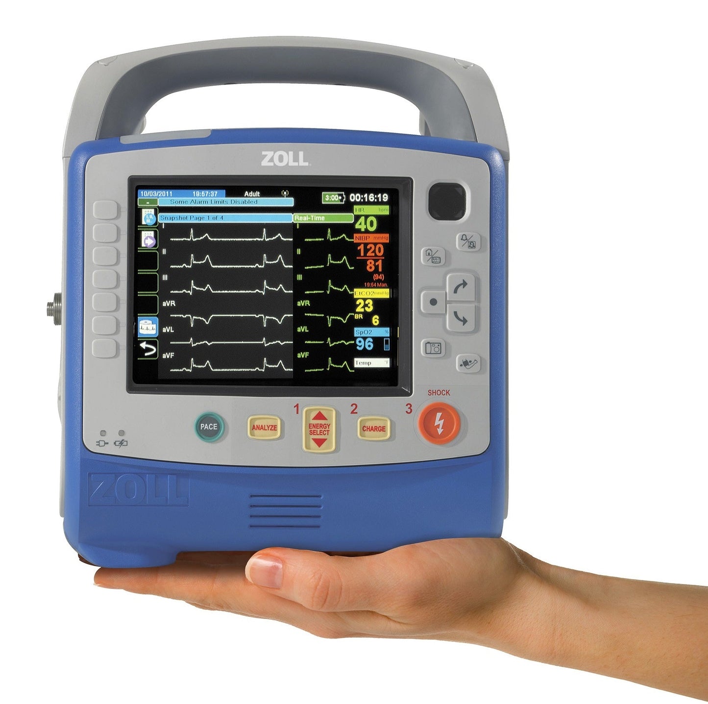 ZOLL® X Series™, 12-Lead, AED, Pacing, SPO2, NIBP, ETCO2, Temp, IBP, Bluetooth, Recertified