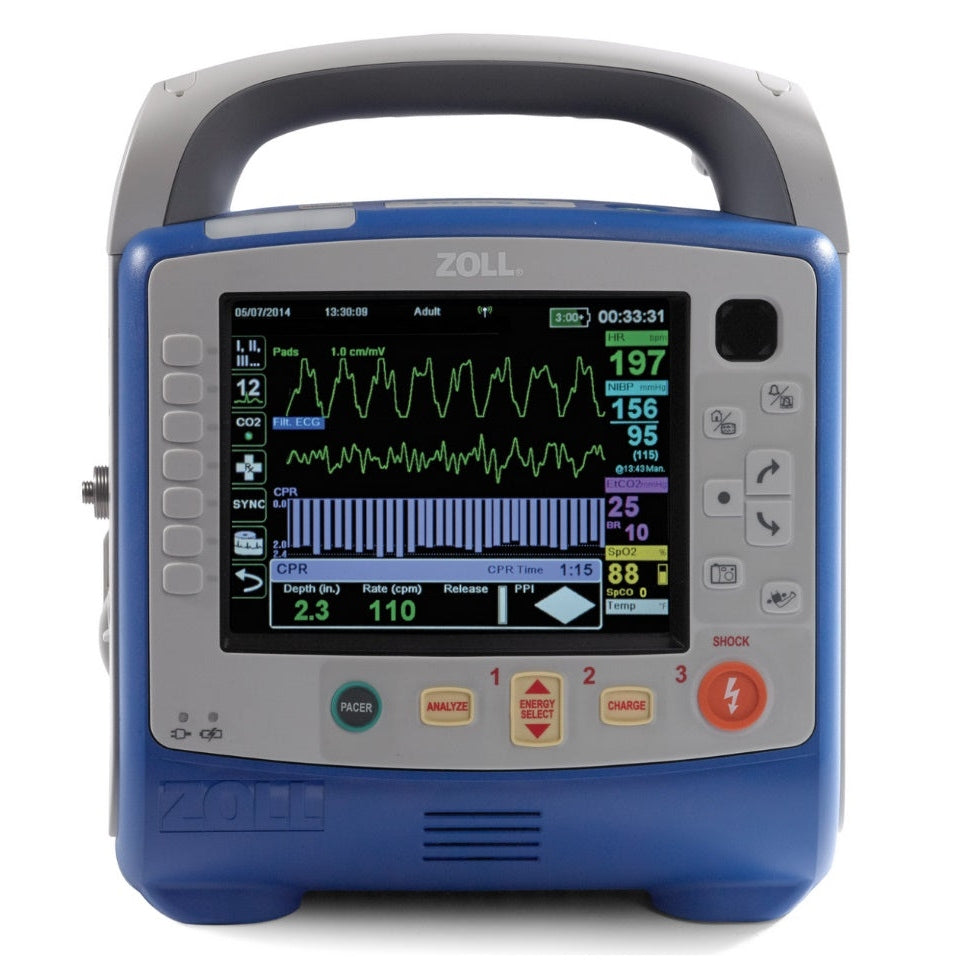 ZOLL® X Series™, 12-Lead, AED, Pacing, SPO2, NIBP, ETCO2, Temp, IBP, Bluetooth, Recertified