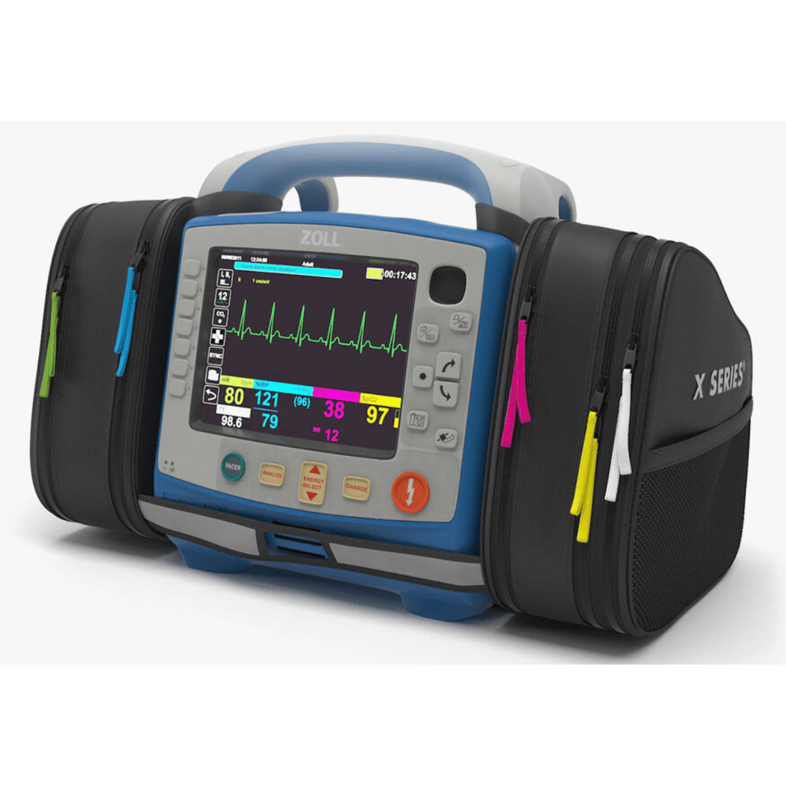 ZOLL® X Series™, 12-Lead, AED, Pacing, SPO2, NIBP, ETCO2, Temp, IBP, Bluetooth, Recertified